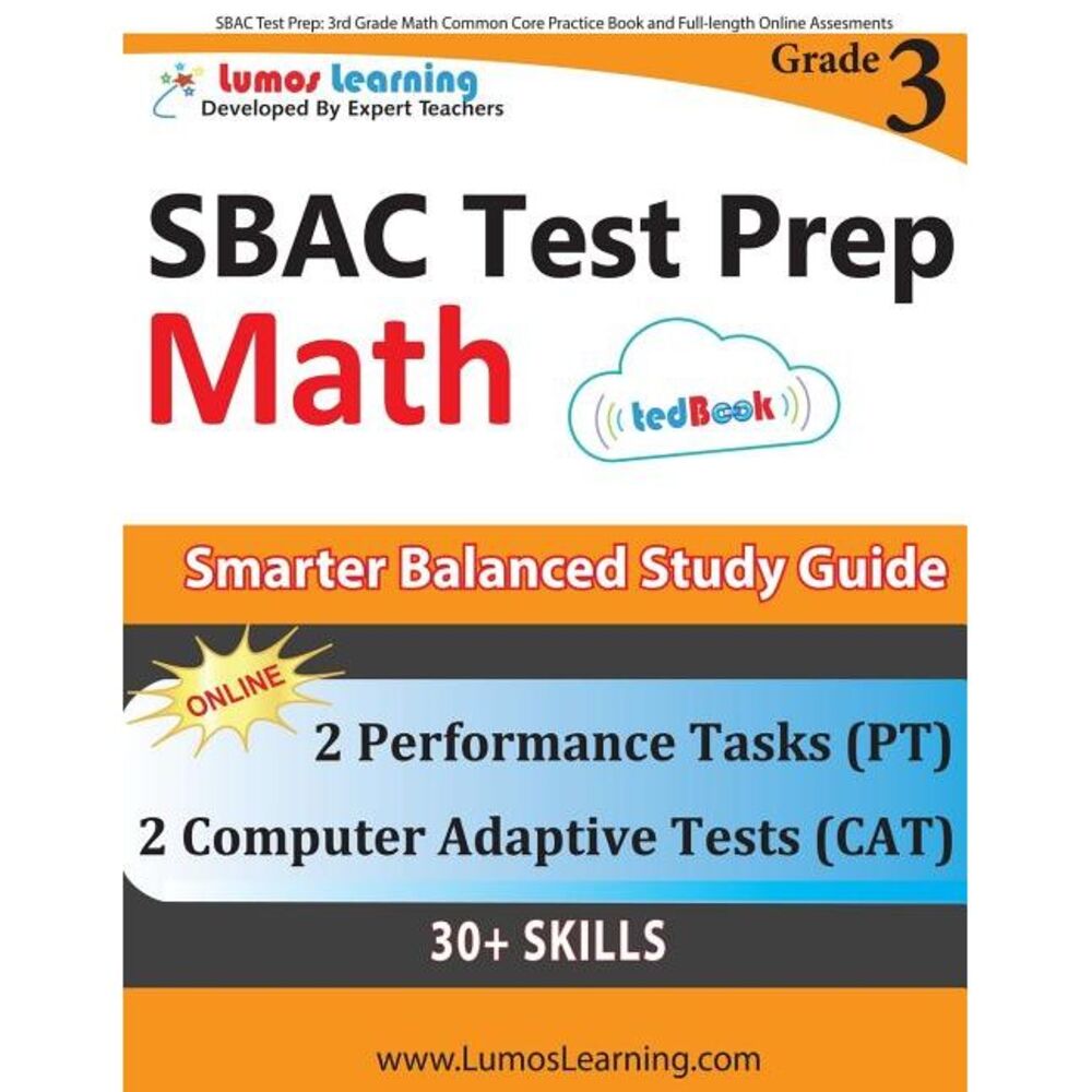 SBAC Test Prep: 3rd Grade Math Common Core Practice Book and Full-length Online